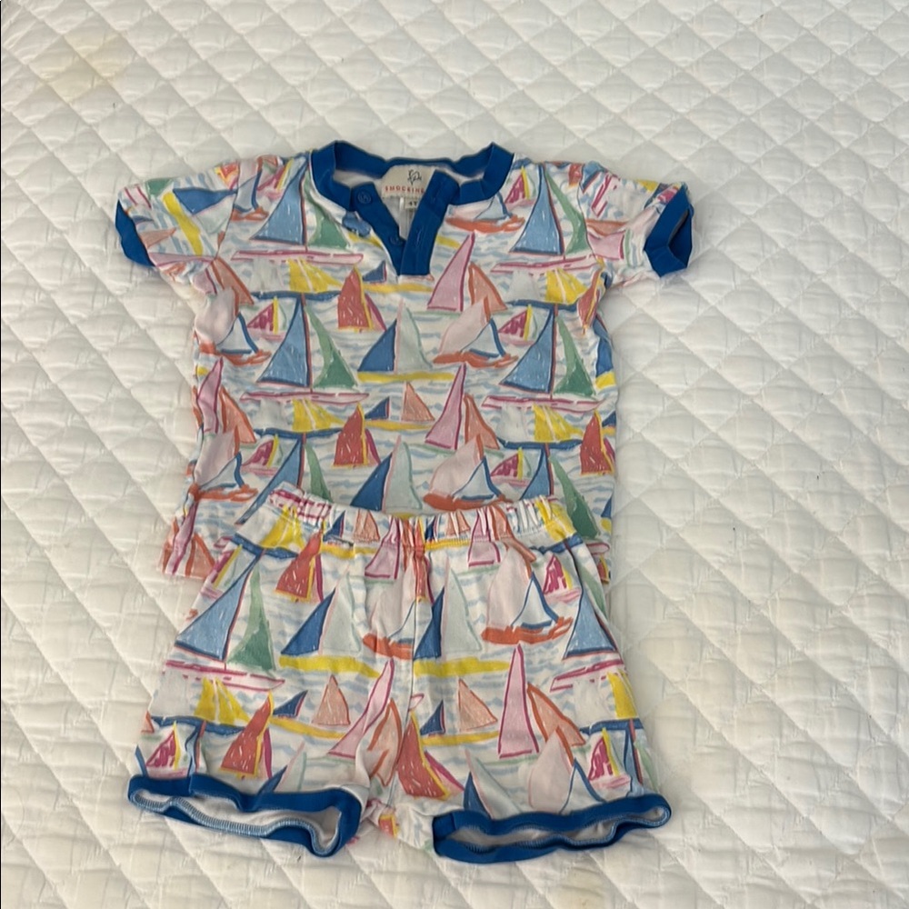 Sailboat Print Kids Pajama Set
